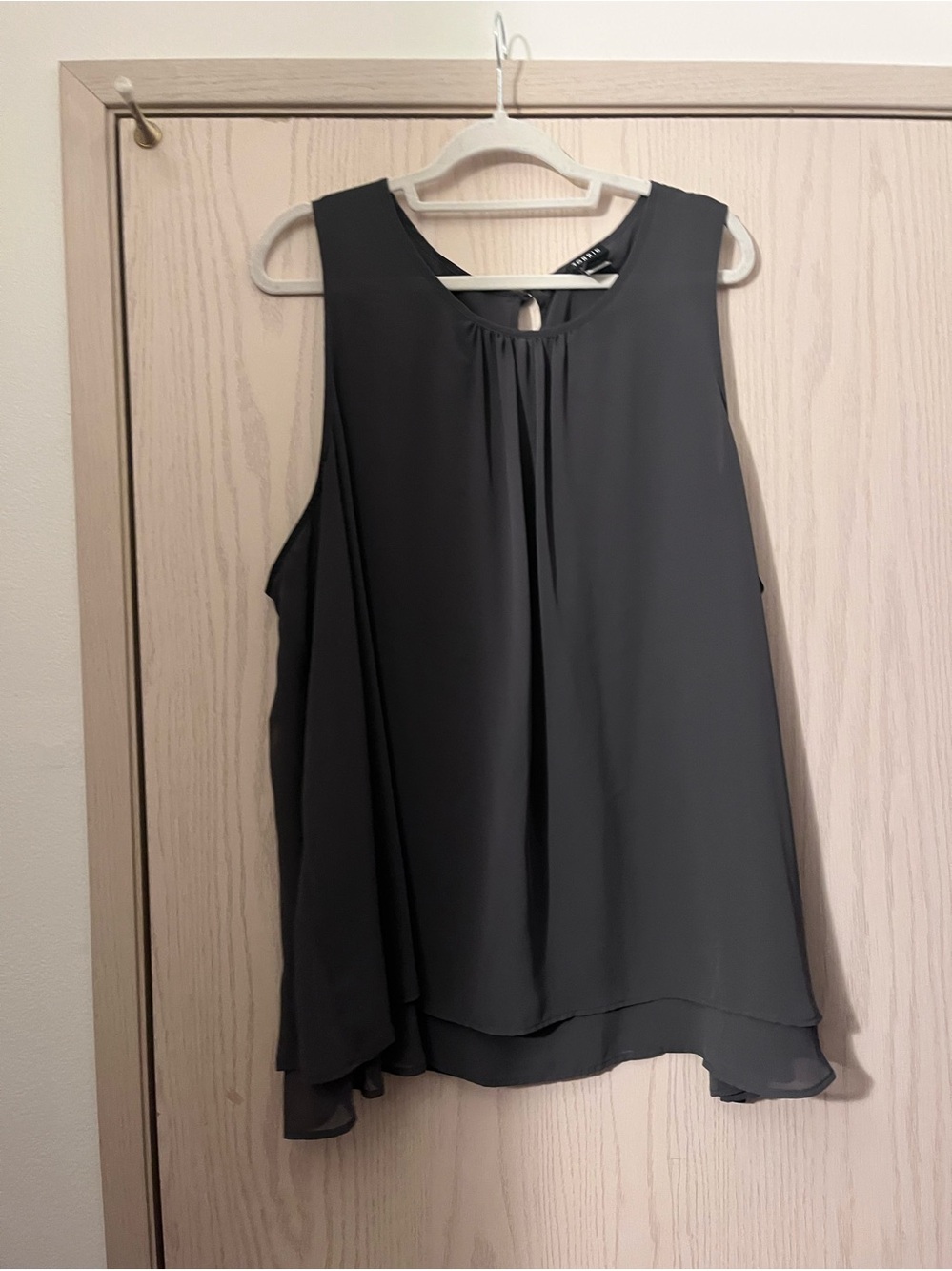 torrid grey Layered Chiffon Sleeveless Tank